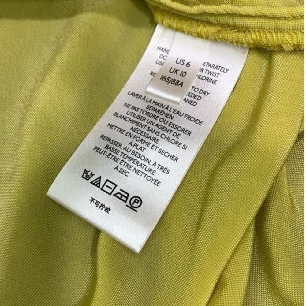 Pilcro and the Letterpress Chartreuse Green Velvet Button Down Shirt Womens 6 - Picture 7 of 12